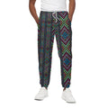 Pixel Ethnic Pattern Print Cotton Sweatpants