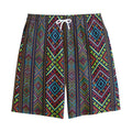 Pixel Ethnic Pattern Print Cotton Shorts