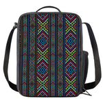 Pixel Ethnic Pattern Print Crossbody Lunch Bag