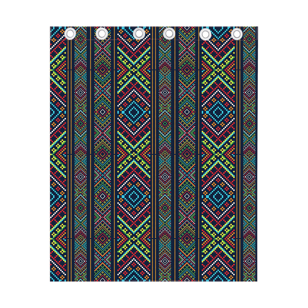 Pixel Ethnic Pattern Print Curtain