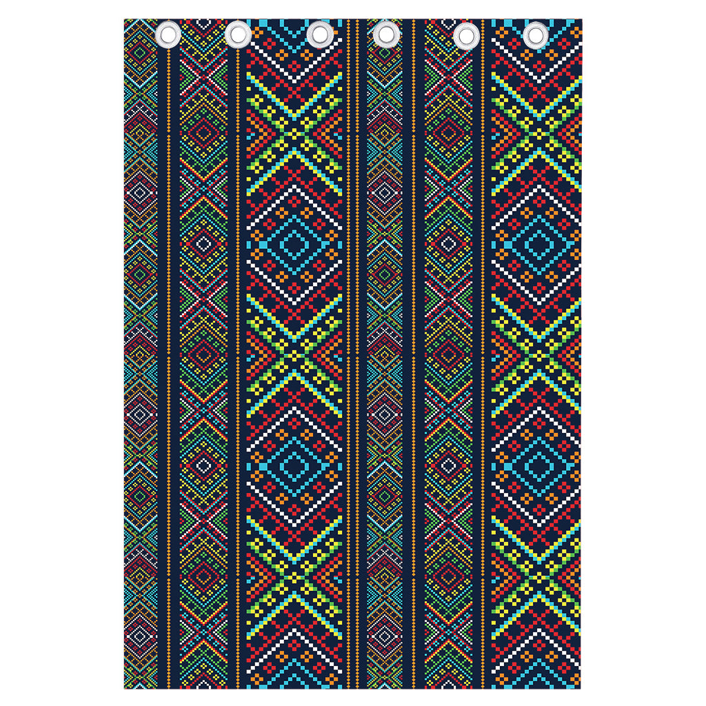 Pixel Ethnic Pattern Print Curtain