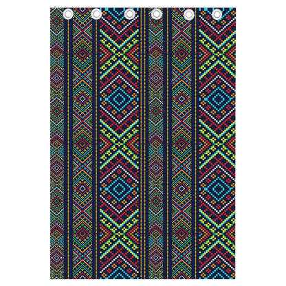 Pixel Ethnic Pattern Print Curtain