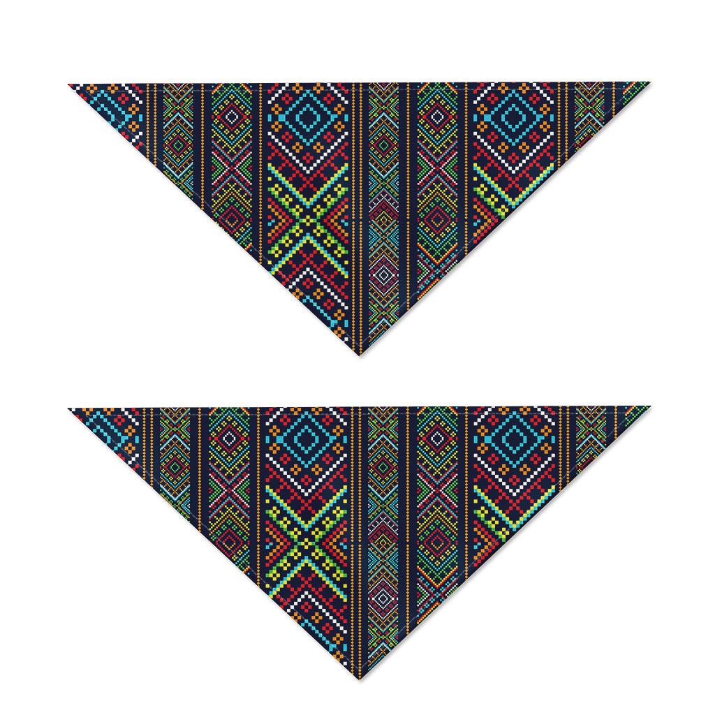 Pixel Ethnic Pattern Print Dog Bandana