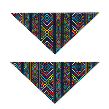 Pixel Ethnic Pattern Print Dog Bandana