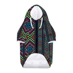 Pixel Ethnic Pattern Print Dog Zip Up Hoodie