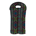 Pixel Ethnic Pattern Print Double Neoprene Wine Tote