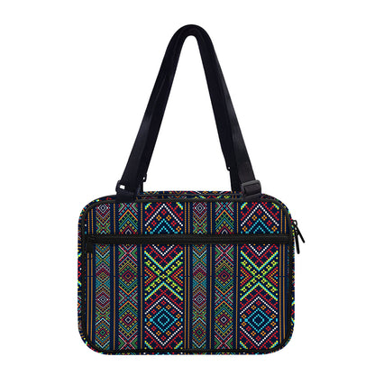 Pixel Ethnic Pattern Print Double Strap Bible Bag