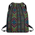 Pixel Ethnic Pattern Print Drawstring Backpack