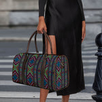 Pixel Ethnic Pattern Print Duffle Bag