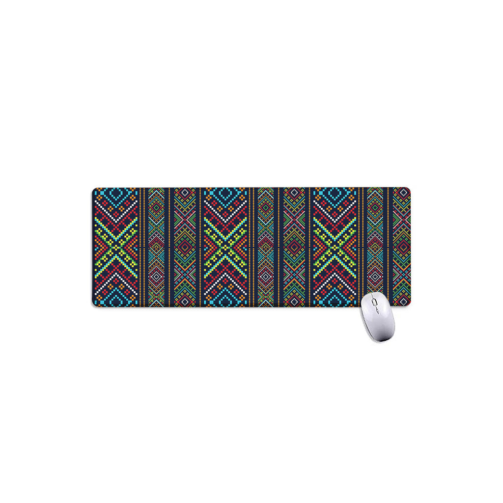 Pixel Ethnic Pattern Print Extended Mouse Pad