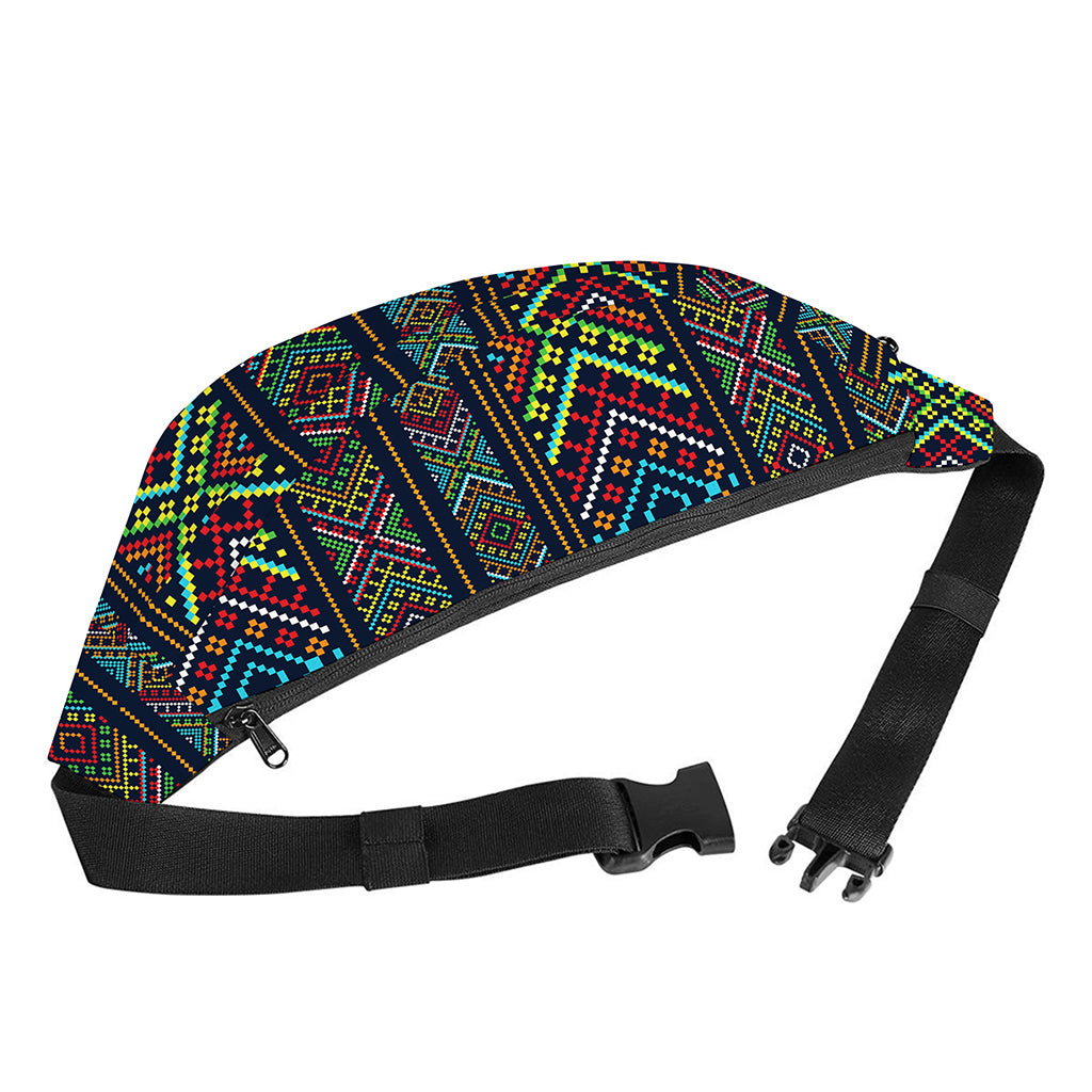 Pixel Ethnic Pattern Print Fanny Pack