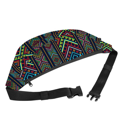 Pixel Ethnic Pattern Print Fanny Pack