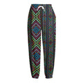 Pixel Ethnic Pattern Print Fleece Lined Knit Pants