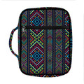 Pixel Ethnic Pattern Print Front Pocket Bible Bag