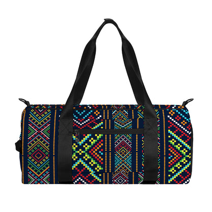 Pixel Ethnic Pattern Print Gym Bag