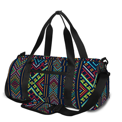 Pixel Ethnic Pattern Print Gym Bag