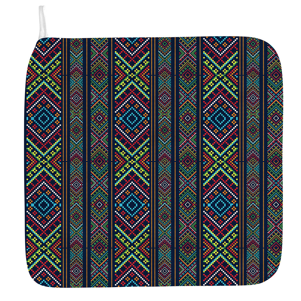 Pixel Ethnic Pattern Print Hand Towel