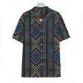 Pixel Ethnic Pattern Print Hawaiian Shirt