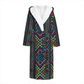 Pixel Ethnic Pattern Print Hooded Bathrobe