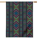 Pixel Ethnic Pattern Print House Flag