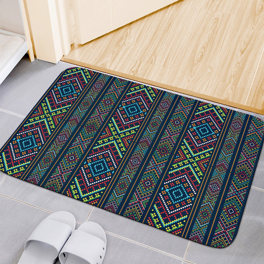 Pixel Ethnic Pattern Print Indoor Door Mat