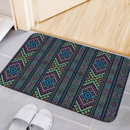 Pixel Ethnic Pattern Print Indoor Door Mat
