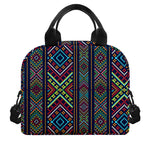 Pixel Ethnic Pattern Print Insulated Lunch Bag