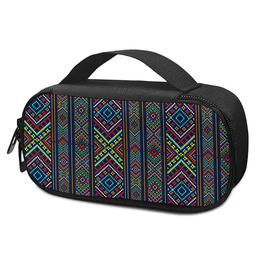 Pixel Ethnic Pattern Print Insulin Cooler Travel Case