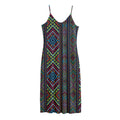 Pixel Ethnic Pattern Print Jersey Midi Cami Dress