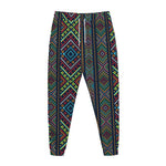 Pixel Ethnic Pattern Print Jogger Pants