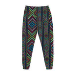 Pixel Ethnic Pattern Print Jogger Pants