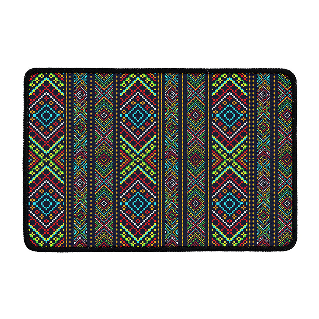 Pixel Ethnic Pattern Print Kitchen Mat
