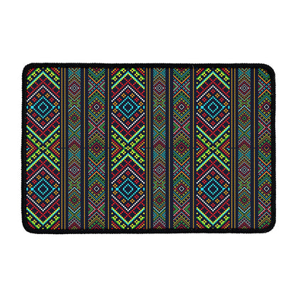 Pixel Ethnic Pattern Print Kitchen Mat