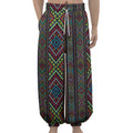 Pixel Ethnic Pattern Print Lantern Pants