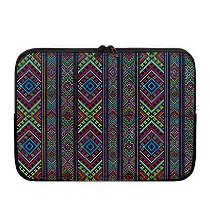 Pixel Ethnic Pattern Print Laptop Sleeve
