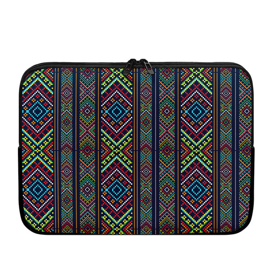 Pixel Ethnic Pattern Print Laptop Sleeve