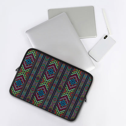 Pixel Ethnic Pattern Print Laptop Sleeve