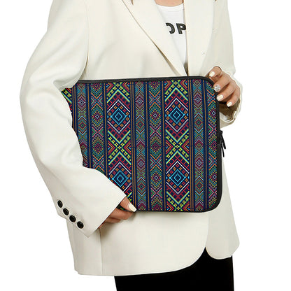 Pixel Ethnic Pattern Print Laptop Sleeve