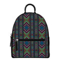 Pixel Ethnic Pattern Print Leather Backpack