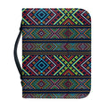 Pixel Ethnic Pattern Print Leather Bible Cover