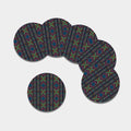 Pixel Ethnic Pattern Print Leather Coaster Set
