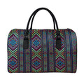 Pixel Ethnic Pattern Print Leather Duffel Bag