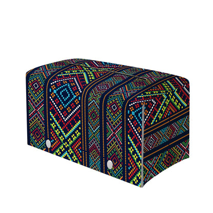 Pixel Ethnic Pattern Print Leather Tissue Box Cover