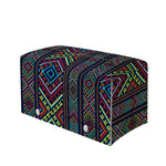 Pixel Ethnic Pattern Print Leather Tissue Box Cover