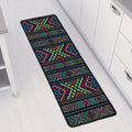 Pixel Ethnic Pattern Print Long Kitchen Mat