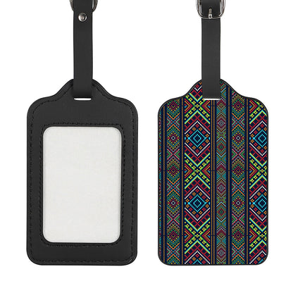 Pixel Ethnic Pattern Print Luggage Tag