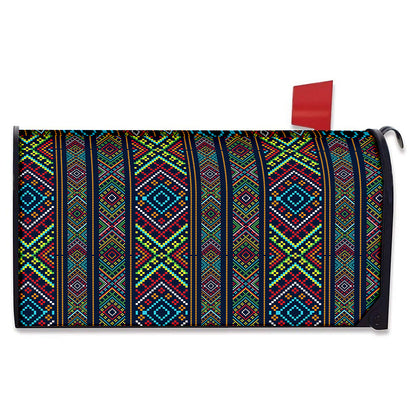 Pixel Ethnic Pattern Print Mailbox Cover