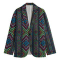 Pixel Ethnic Pattern Print Men's Blazer
