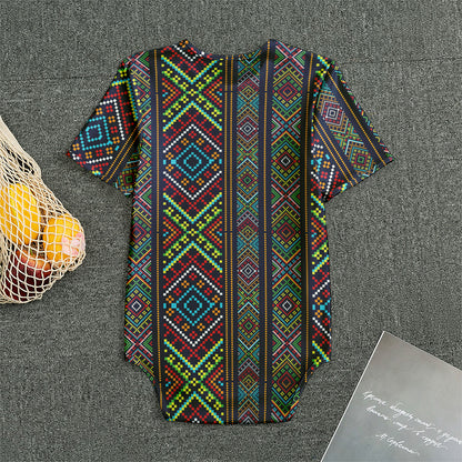 Pixel Ethnic Pattern Print Men's Bodysuit