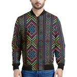 Pixel Ethnic Pattern Print Men's Bomber Jacket